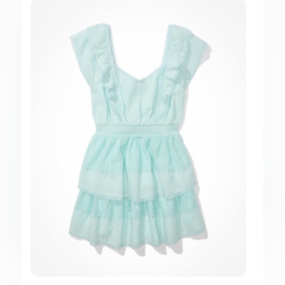Women’s American Eagle Ruffle-tiered mini dress, size L NWOT